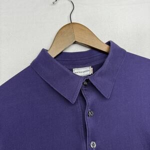 Maus Hoffman Sweater Polo Men's 2XL Purple Knit Made in USA Vintage 90s Preppy